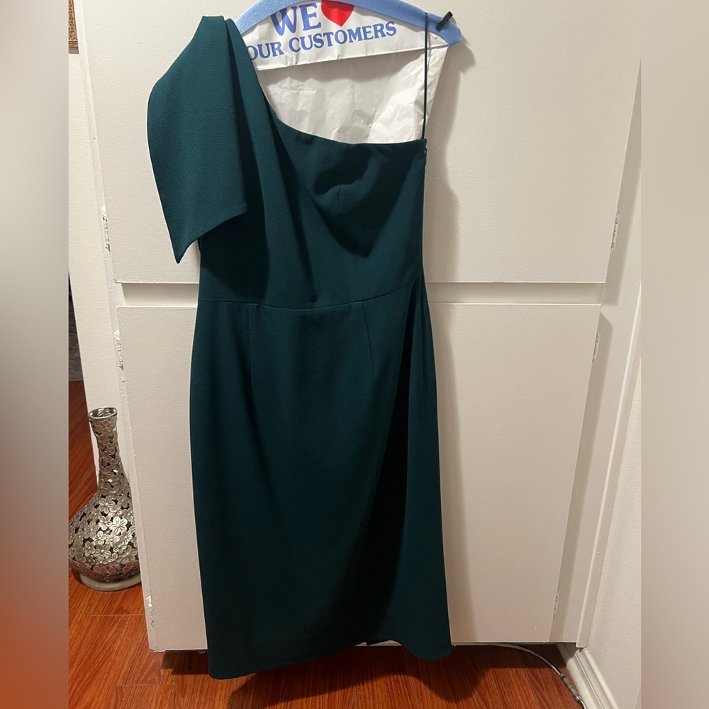 Dress the Population One-Shoulder Teal Dress